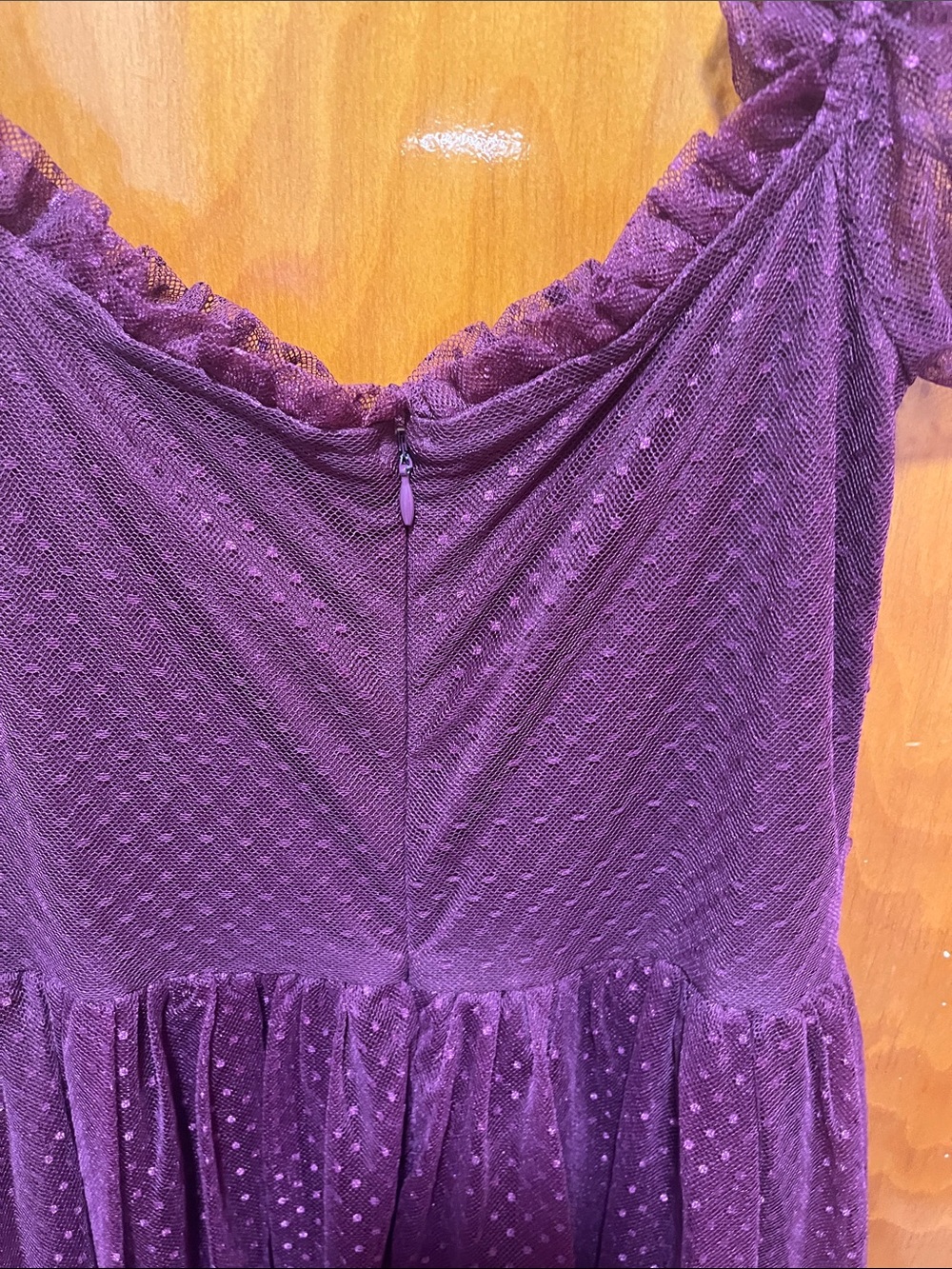 Lulu's Plum Lace Ruffle Midi Dress - Picture 5 of 5